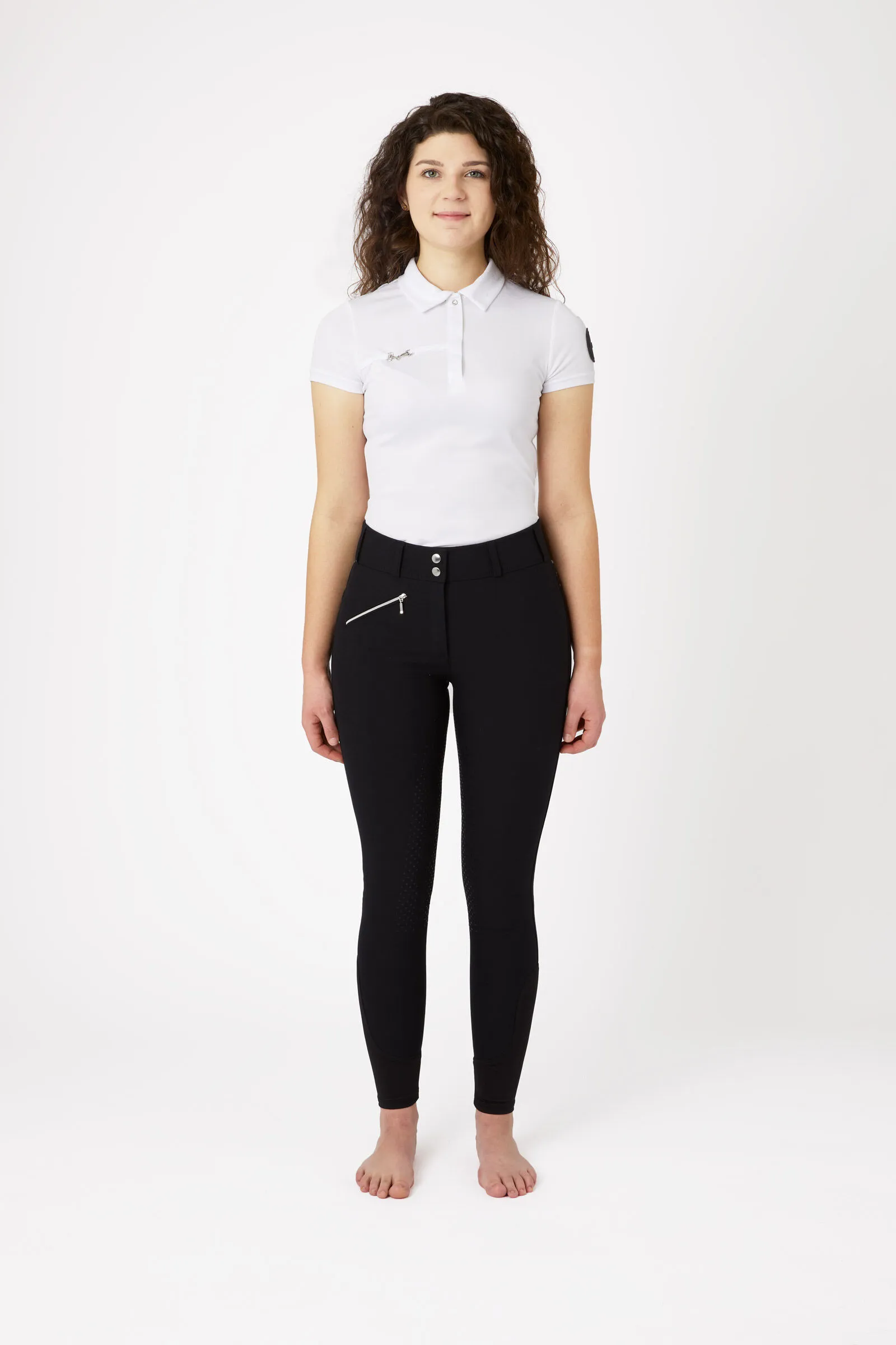 Horze Pantalones de Montar con Cintura Alta y Agarre Completo con Cristales para Mujer
