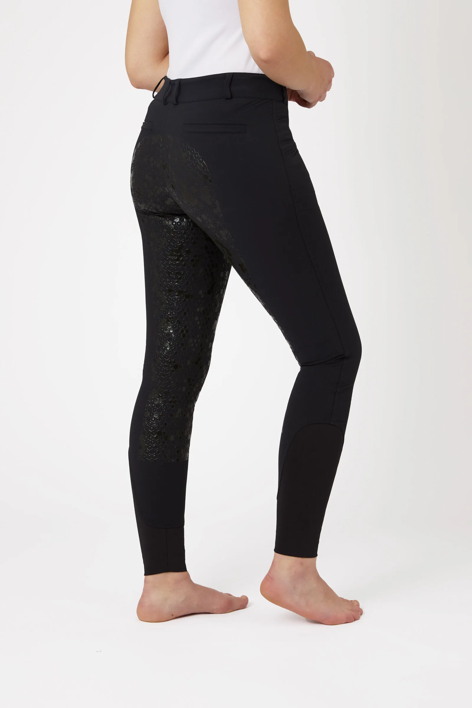 Horze Pantalones de Montar con Cintura Alta y Asiento Completo de Silicona para Mujer
