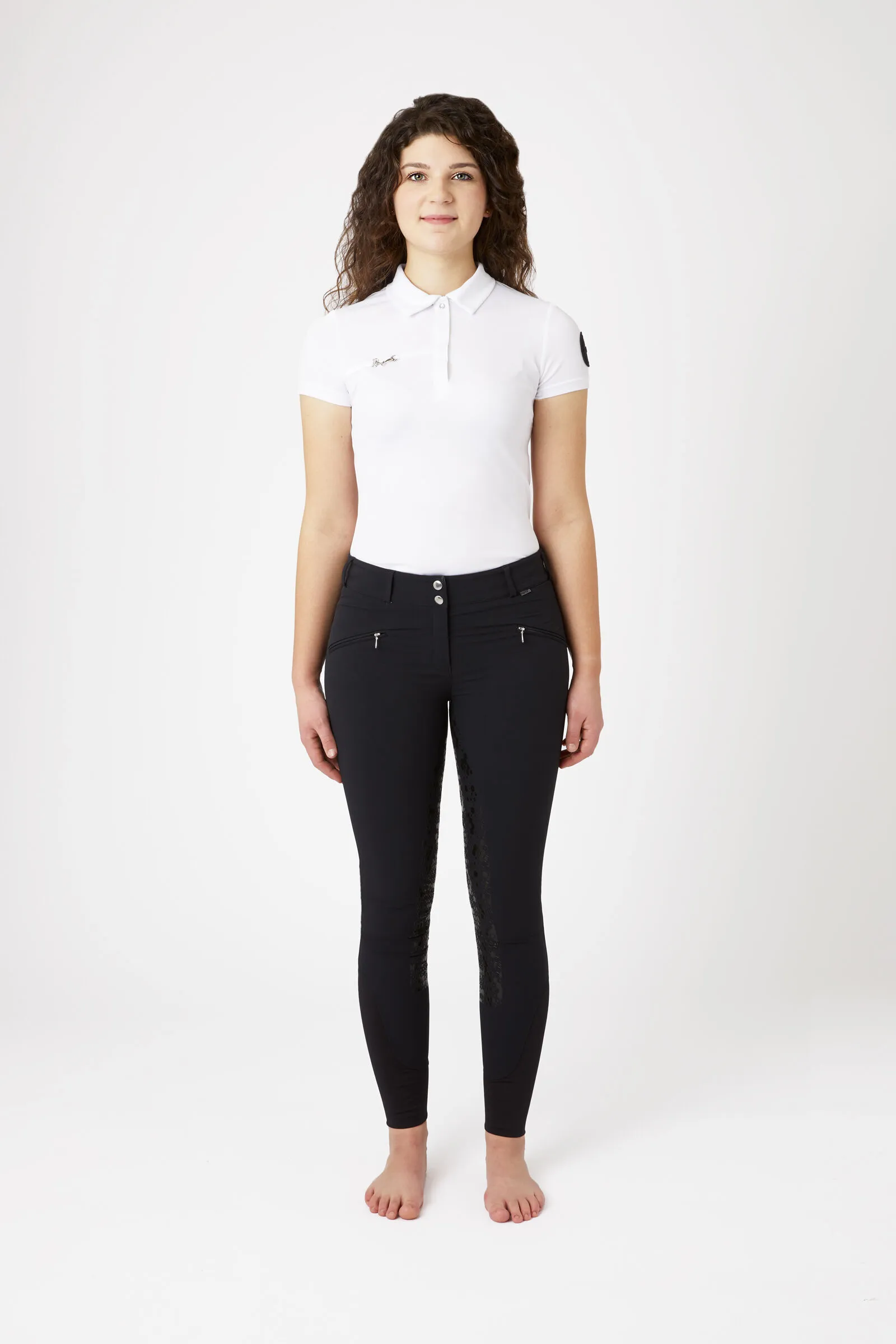 Horze Pantalones de Montar con Cintura Alta y Asiento Completo de Silicona para Mujer