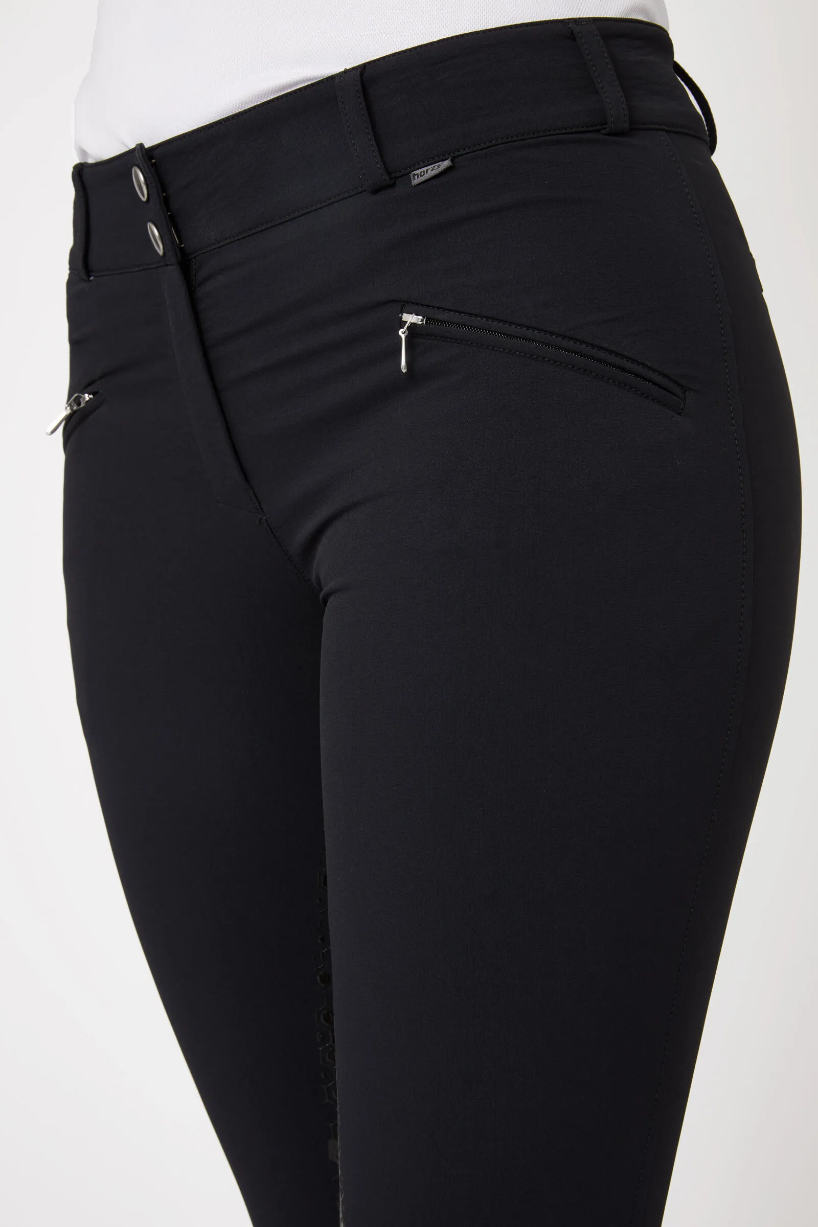 Horze Pantalones de Montar con Cintura Alta y Asiento Completo de Silicona para Mujer