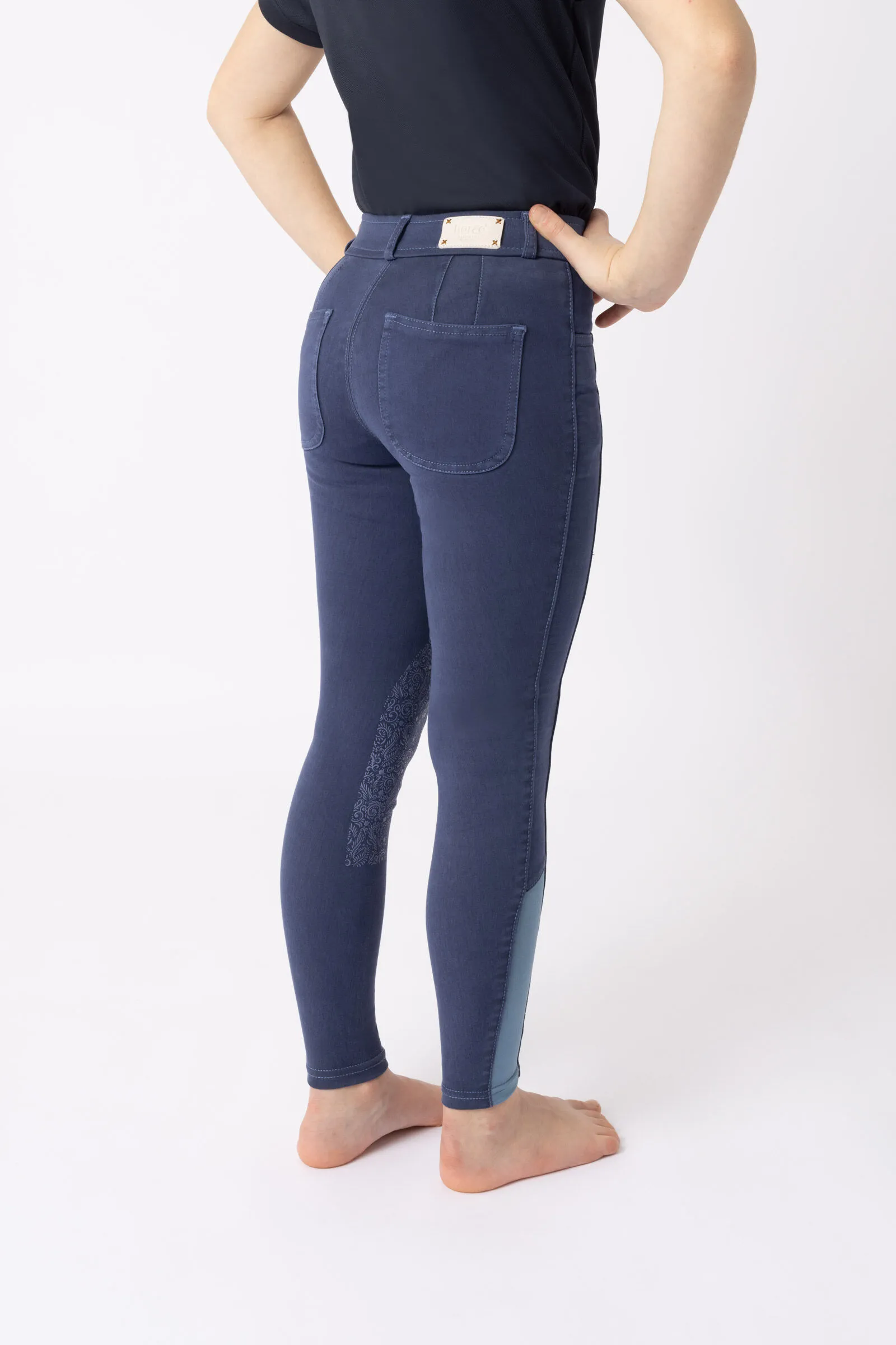 Horze Pantalones de Montar con Refuerzo de Rodilla para Niños Suki