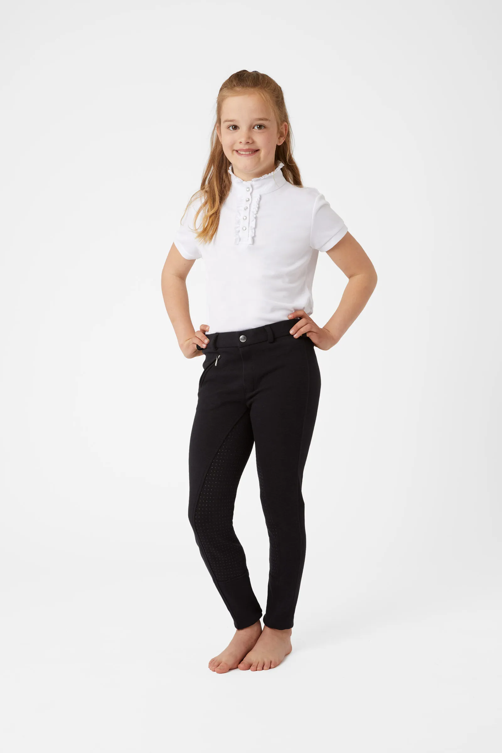 Horze Pantalones de Montar de Asiento Completo de Silicona Active para Niños