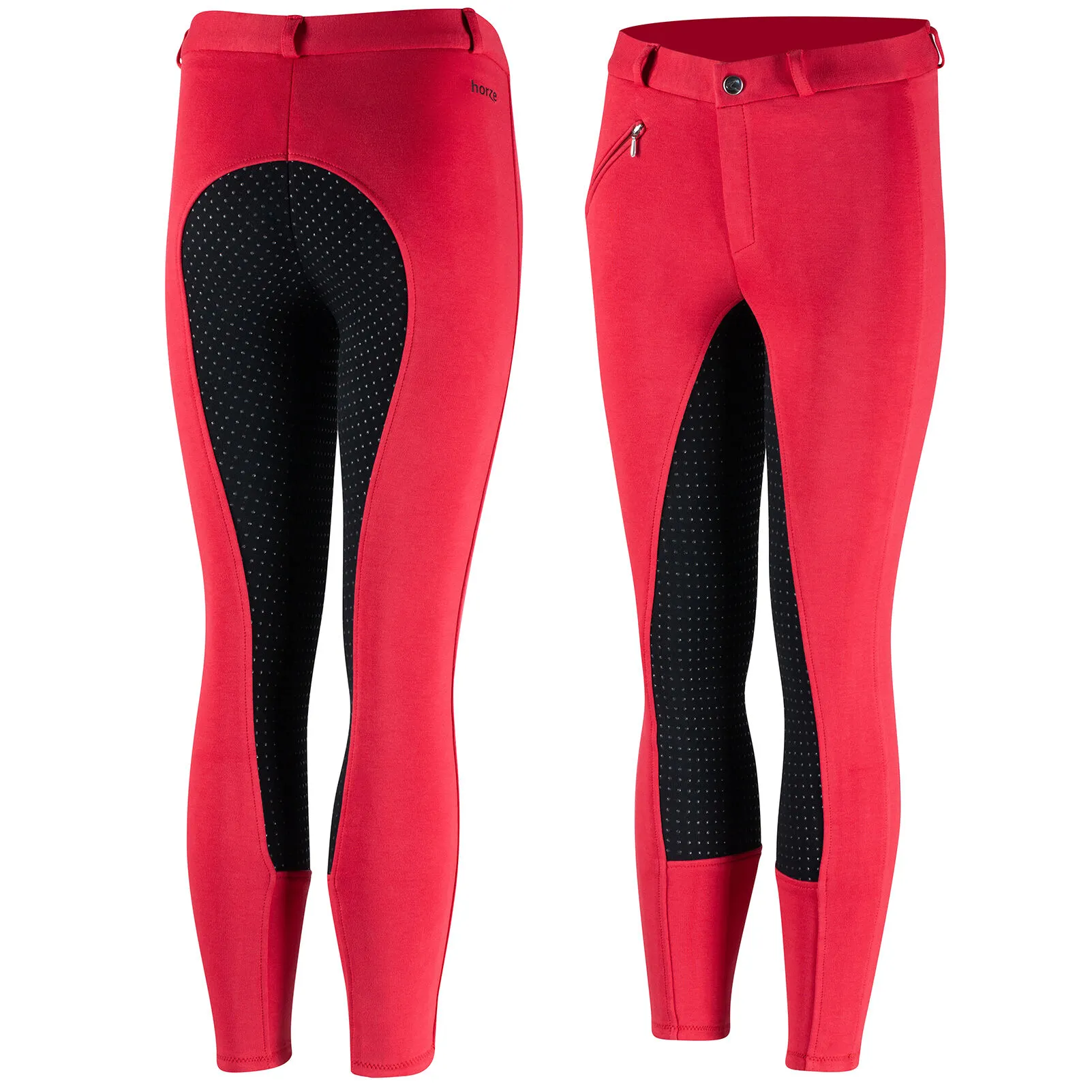Horze Pantalones de Montar de Asiento Completo de Silicona Active para Niños