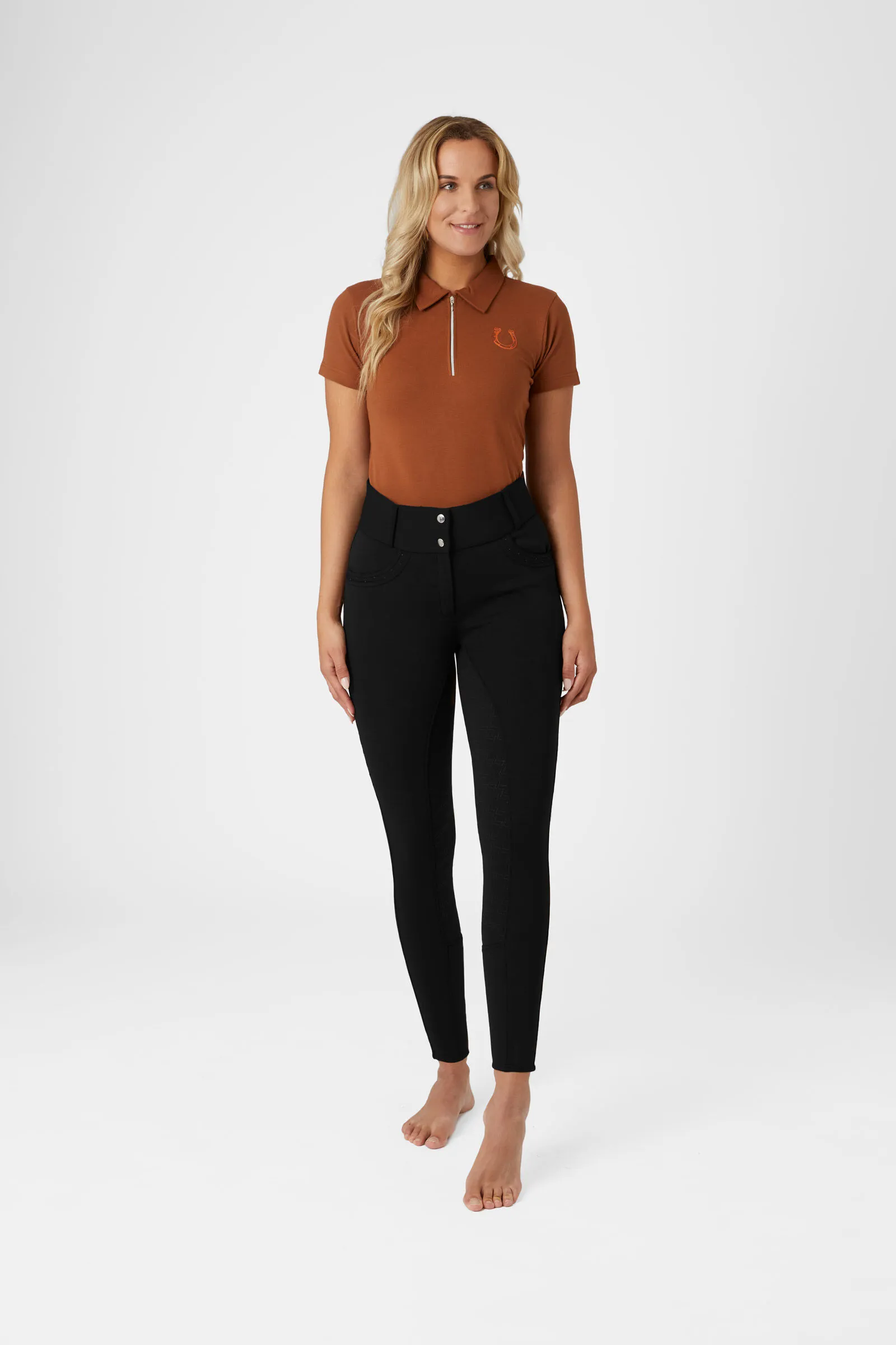 Horze Pantalones de Montar Térmicos con Asiento Completo de Silicona para Mujer Mia