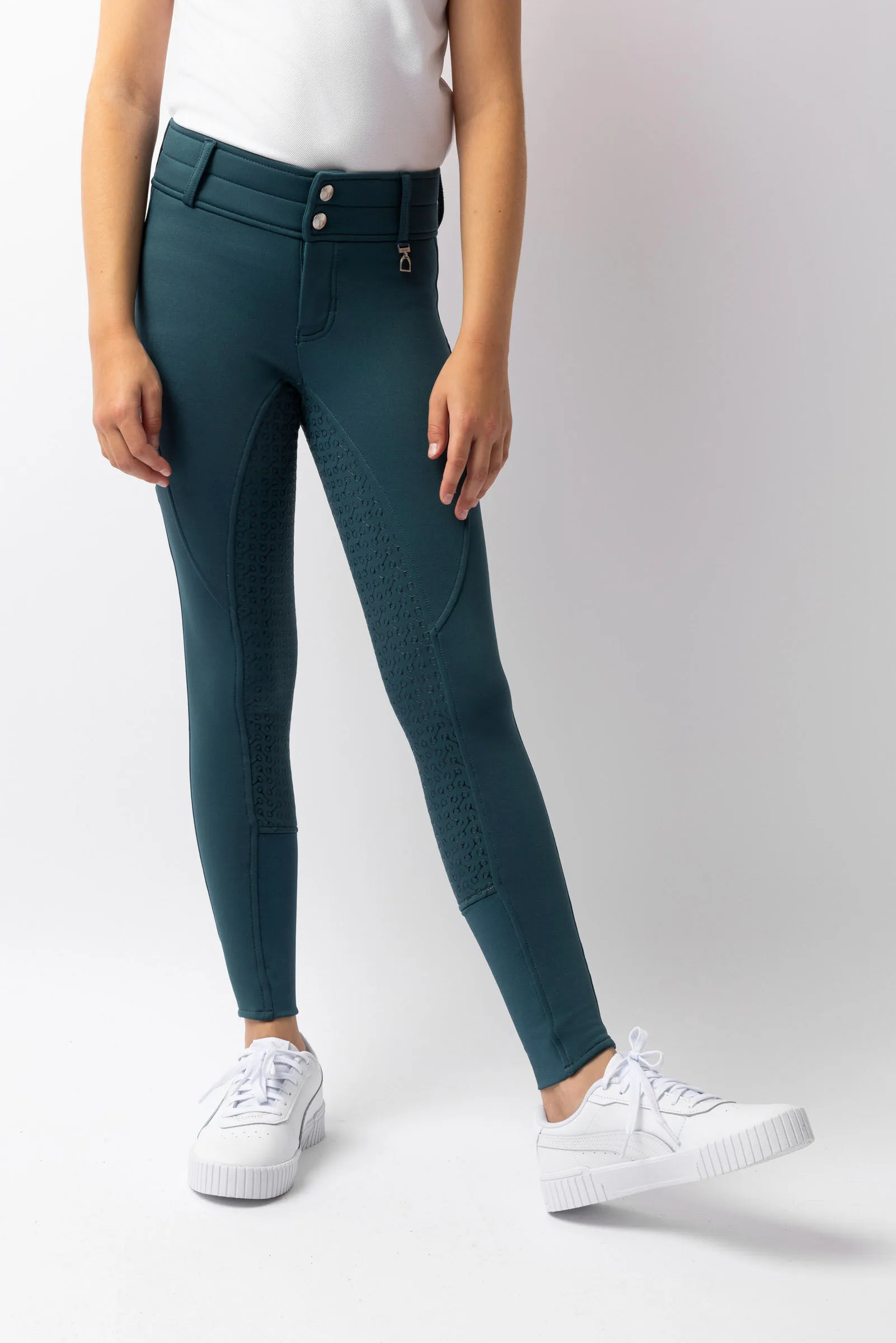 Horze Pantalones de Montar Térmicos con Asiento Completo y Bolsillos Traseros para Niños Rhea