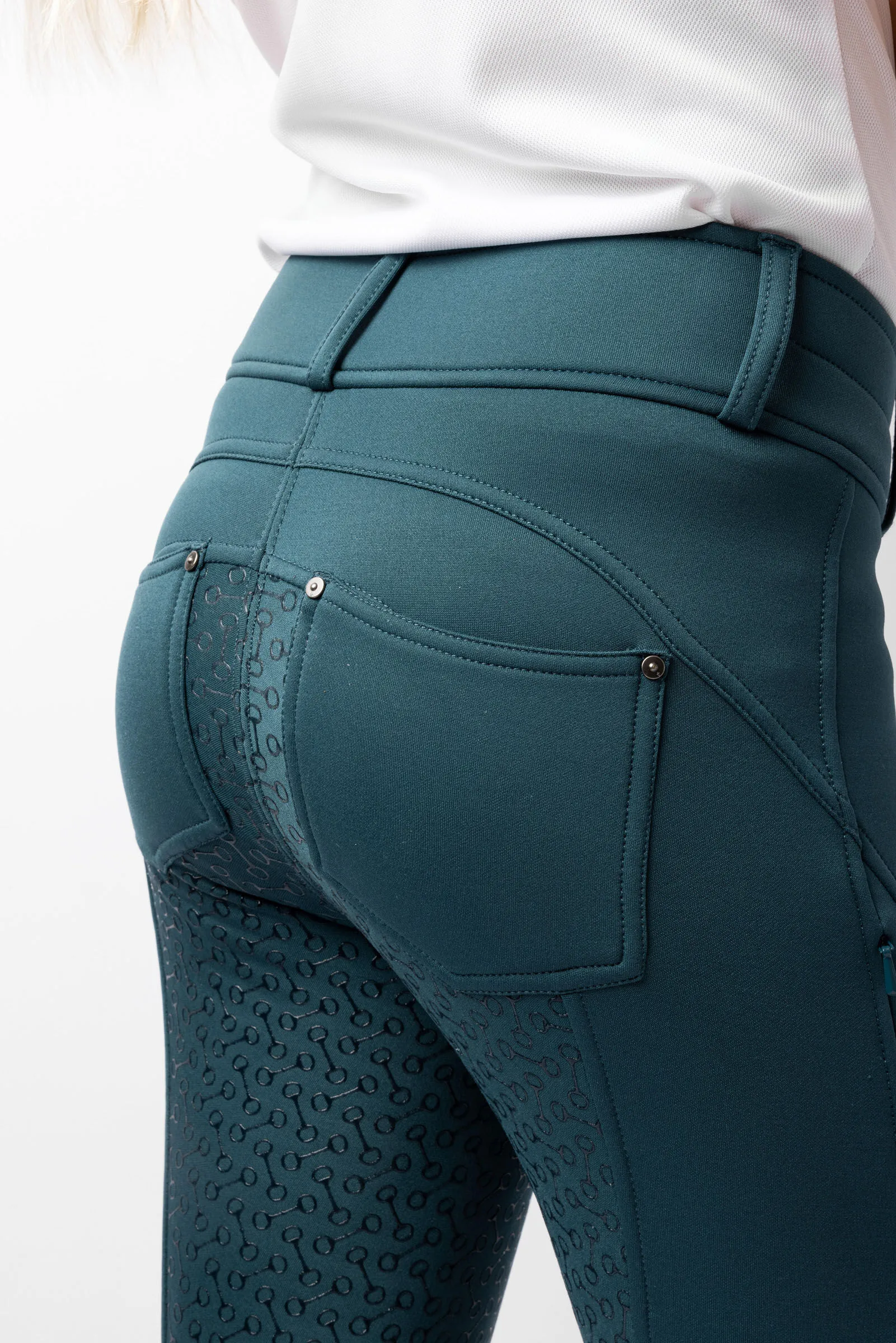 Horze Pantalones de Montar Térmicos con Asiento Completo y Bolsillos Traseros para Niños Rhea