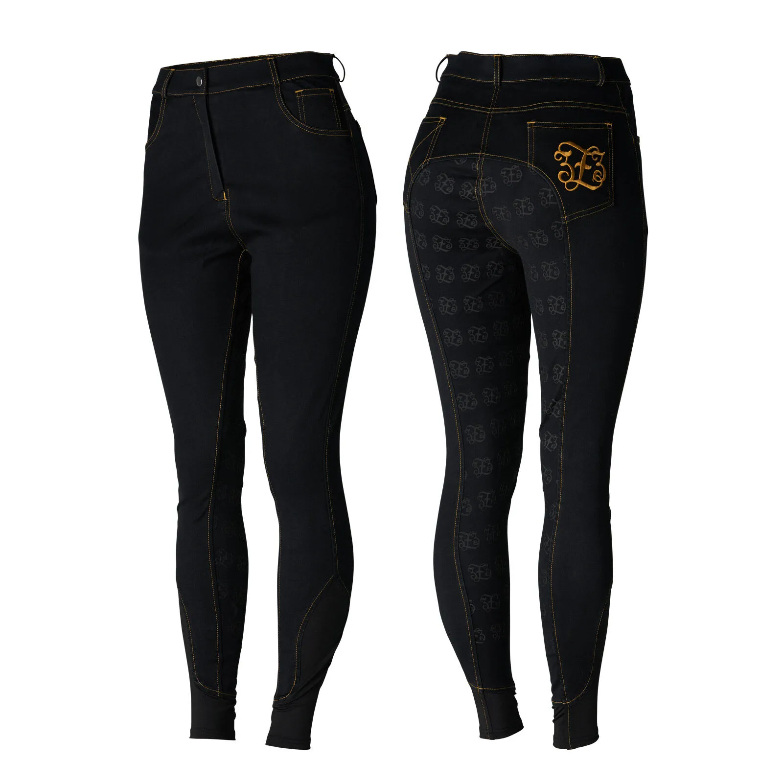 Horze Pantalonesde Montar Vaqueros con Cintura Alta y Asiento Completo para Mujer