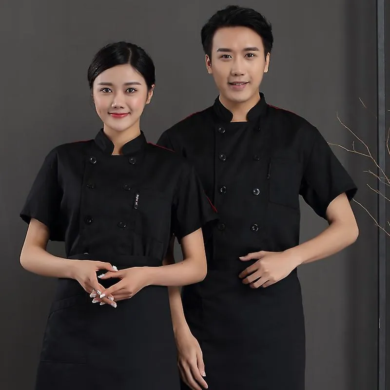 Hotel Chef Uniforme Pastel de manga corta Hornear Comida occidental Cocina y cantina Ropa de trabajo Hombre y mujer Chef Uniform