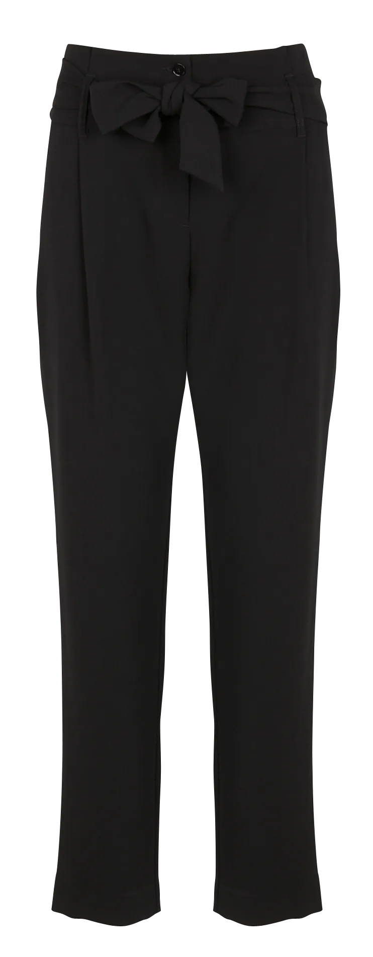 IKKS Pantalón tapered de crepé de talle alto en negro