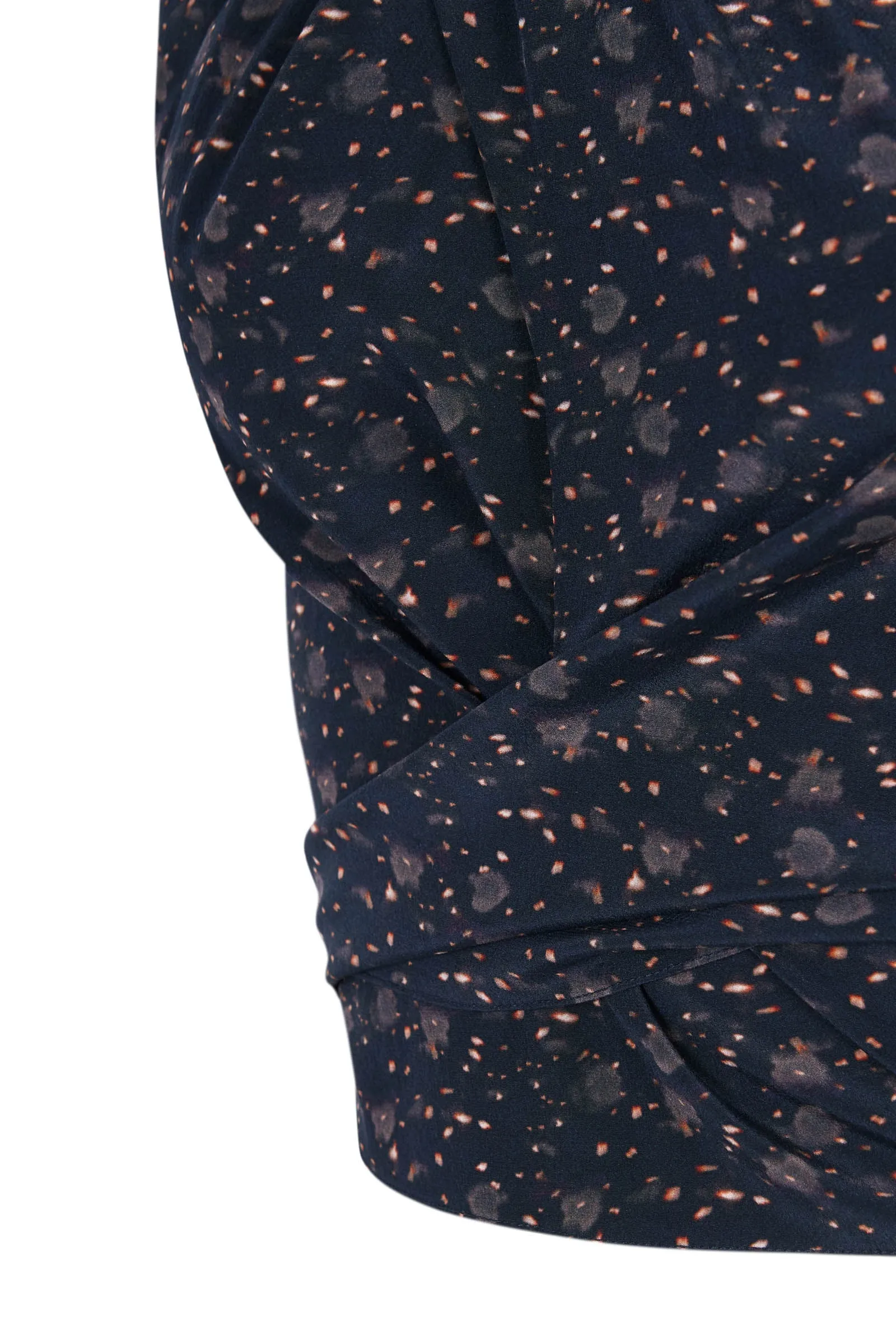 Iman, hedy print stretch silk top