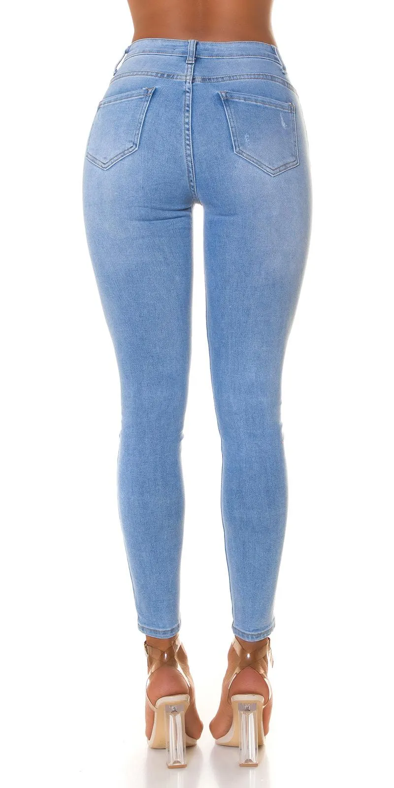 Jeans push up de cintura alta 