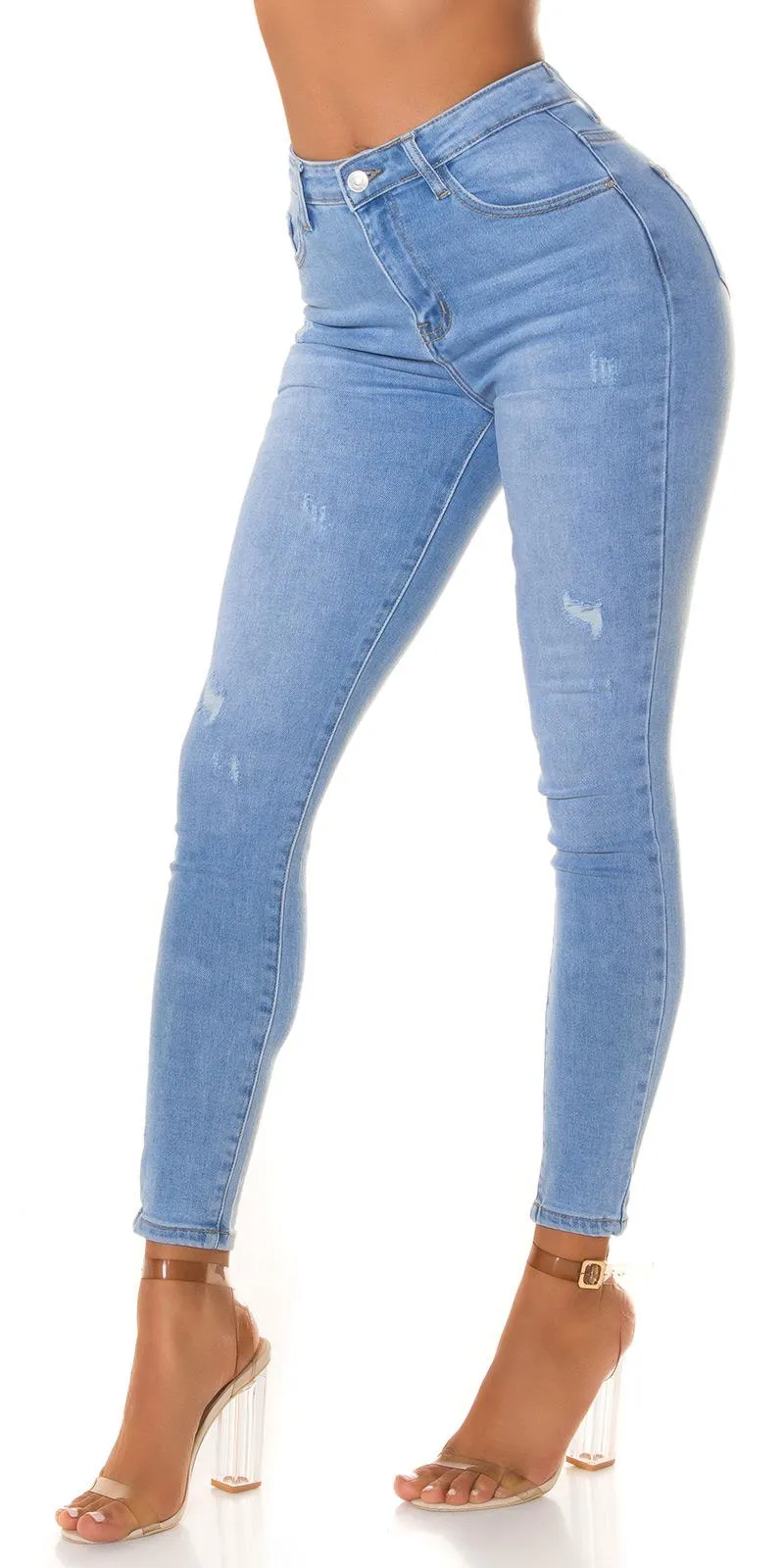 Jeans push up de cintura alta 