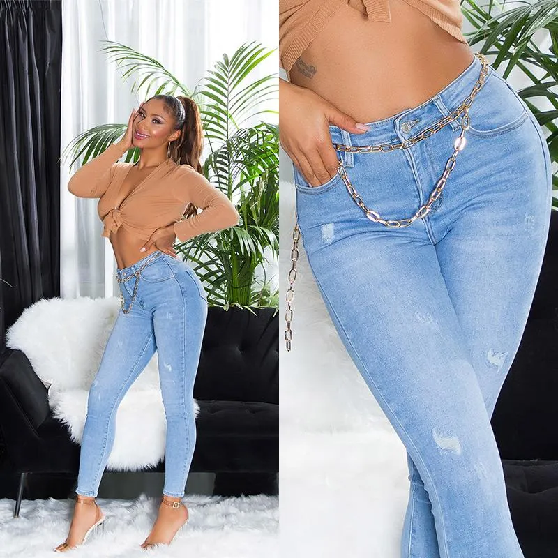 Jeans push up de cintura alta 