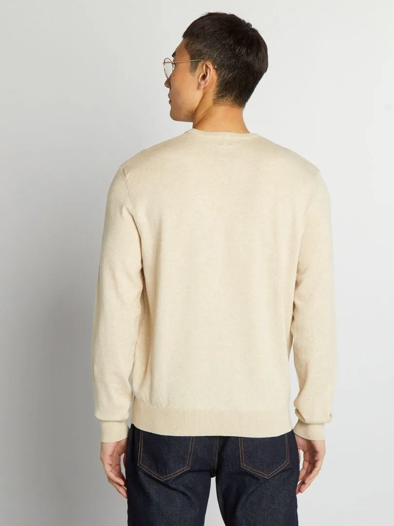 JERSEY CON CUELLO REDONDO  BEIGE