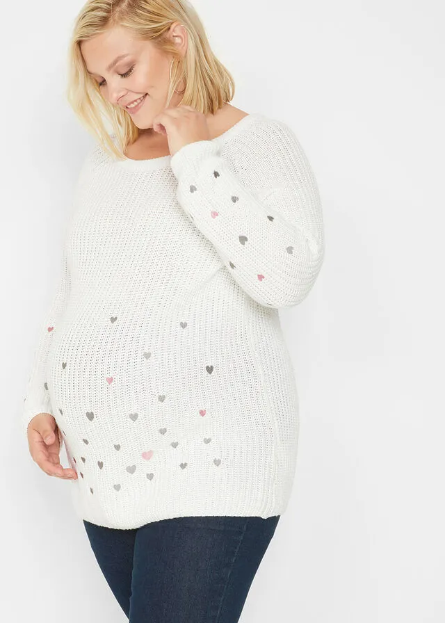 Jersey premamá Blanco lana estampado