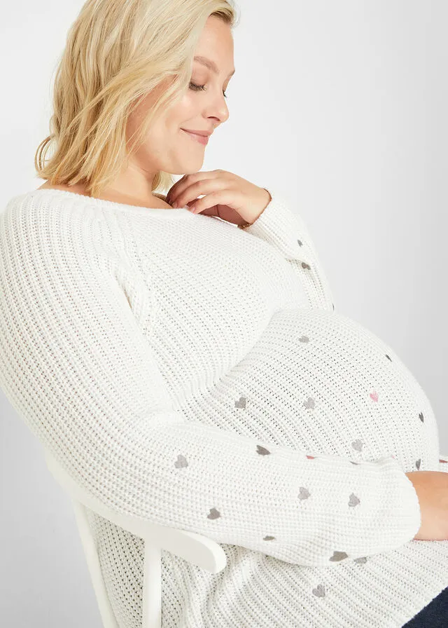 Jersey premamá Blanco lana estampado