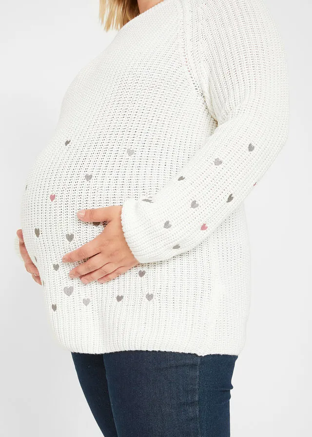 Jersey premamá Blanco lana estampado