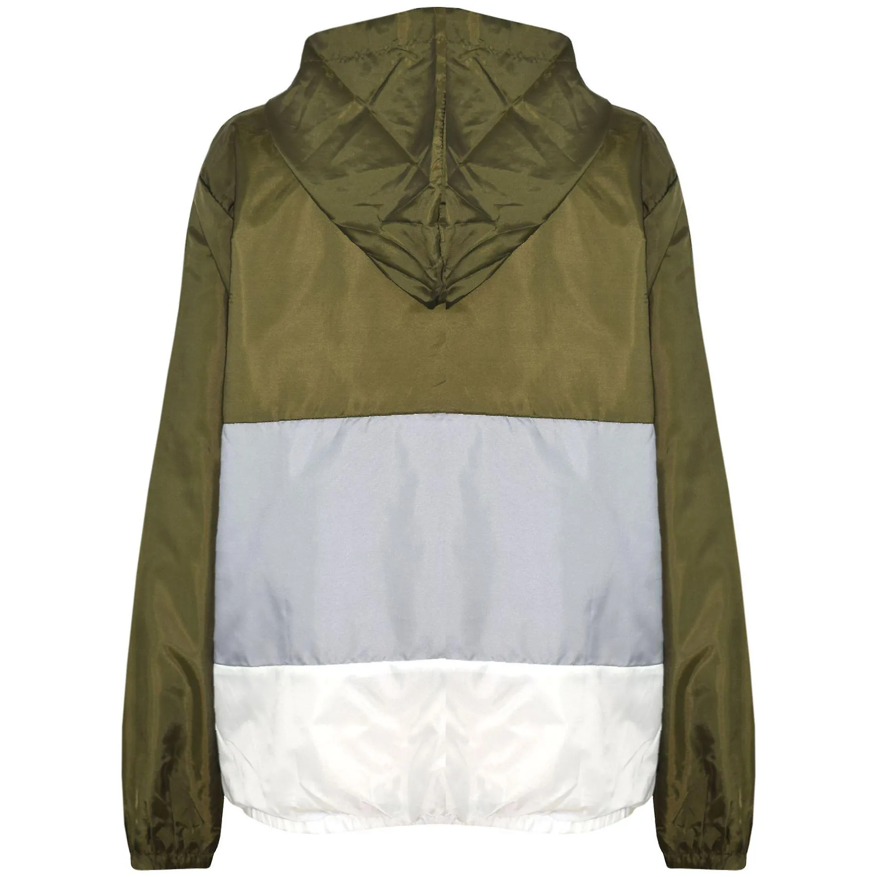 Kids Unisex Khaki Panel de contraste rompevientos con capucha