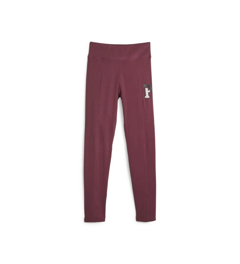 Leggings de talle alto Squad granate