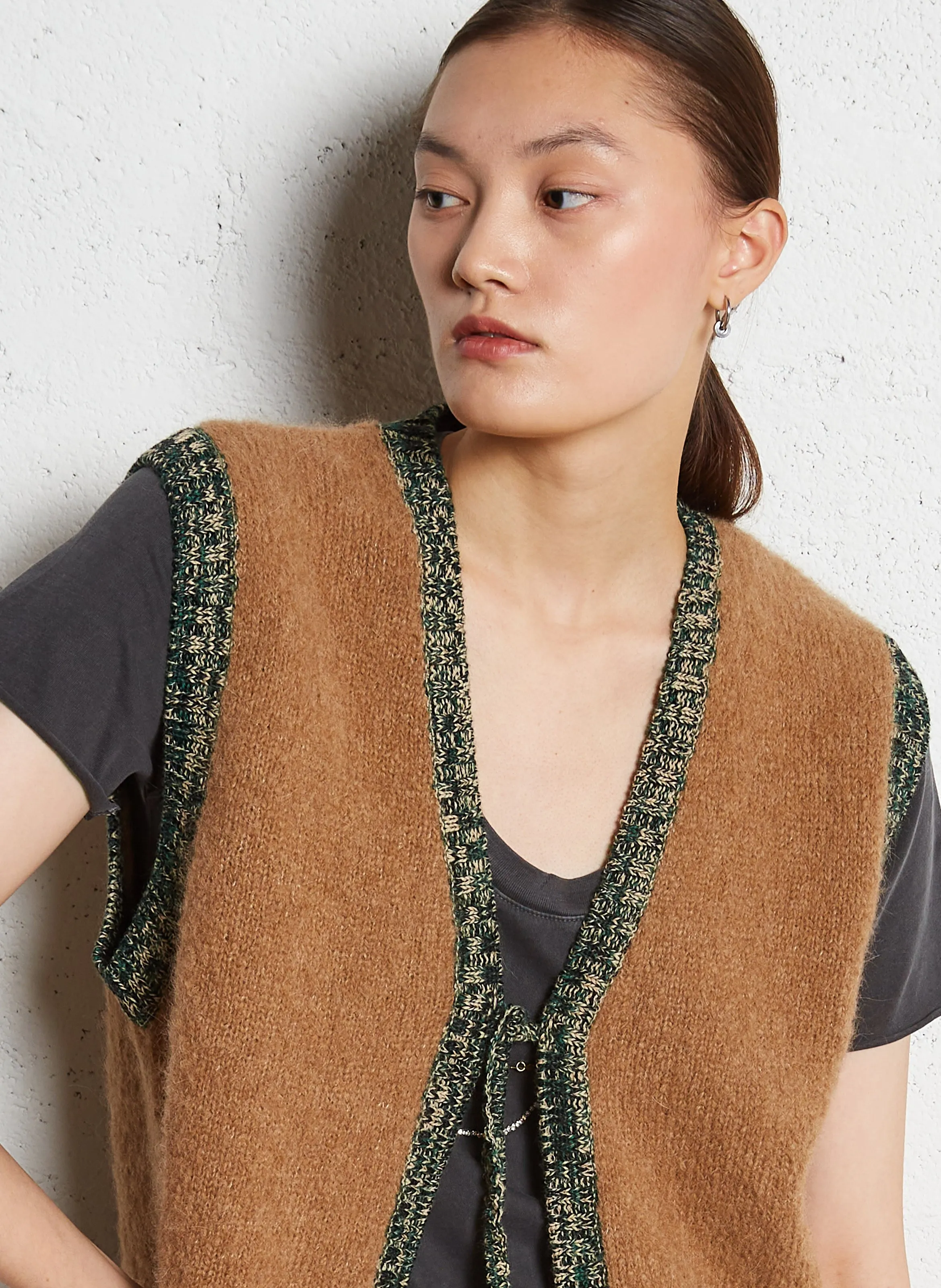 LEON & HARPER MILLY  CHALECO SIN MANGAS DE MEZCLA DE ALPACA EN BEIGE