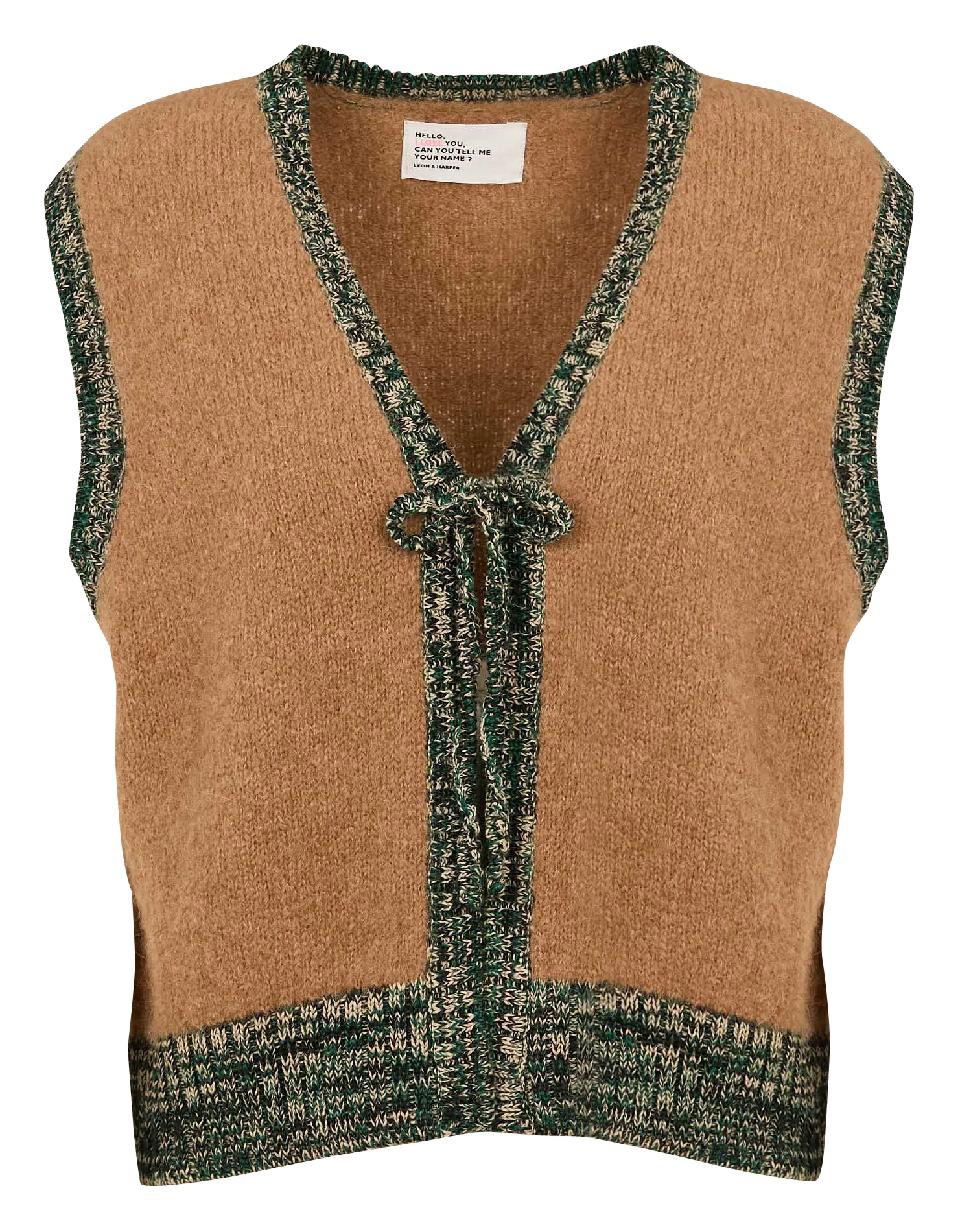 LEON & HARPER MILLY  CHALECO SIN MANGAS DE MEZCLA DE ALPACA EN BEIGE