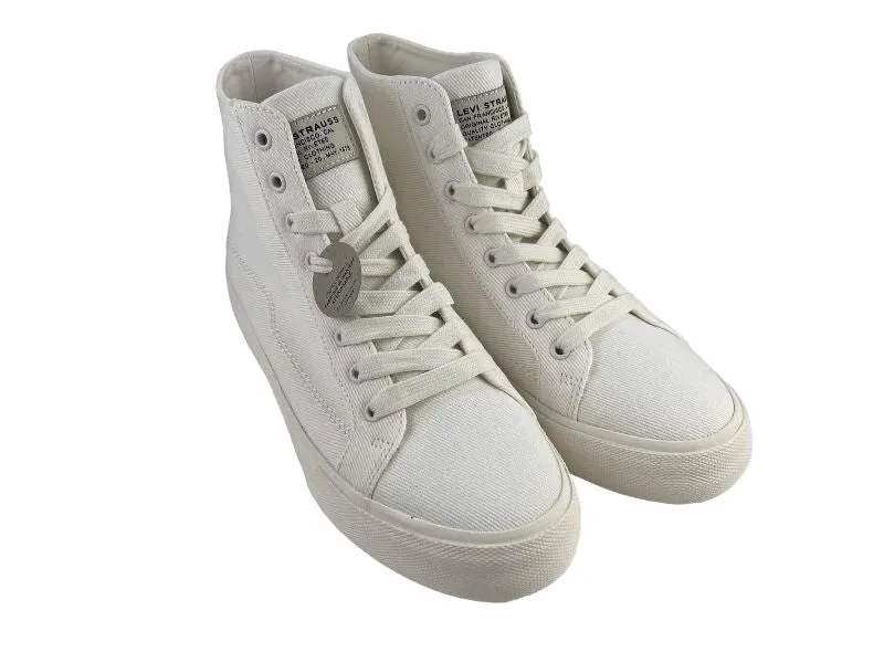Levi’s | Botines básicos altos blancos unisex con cordones Decon