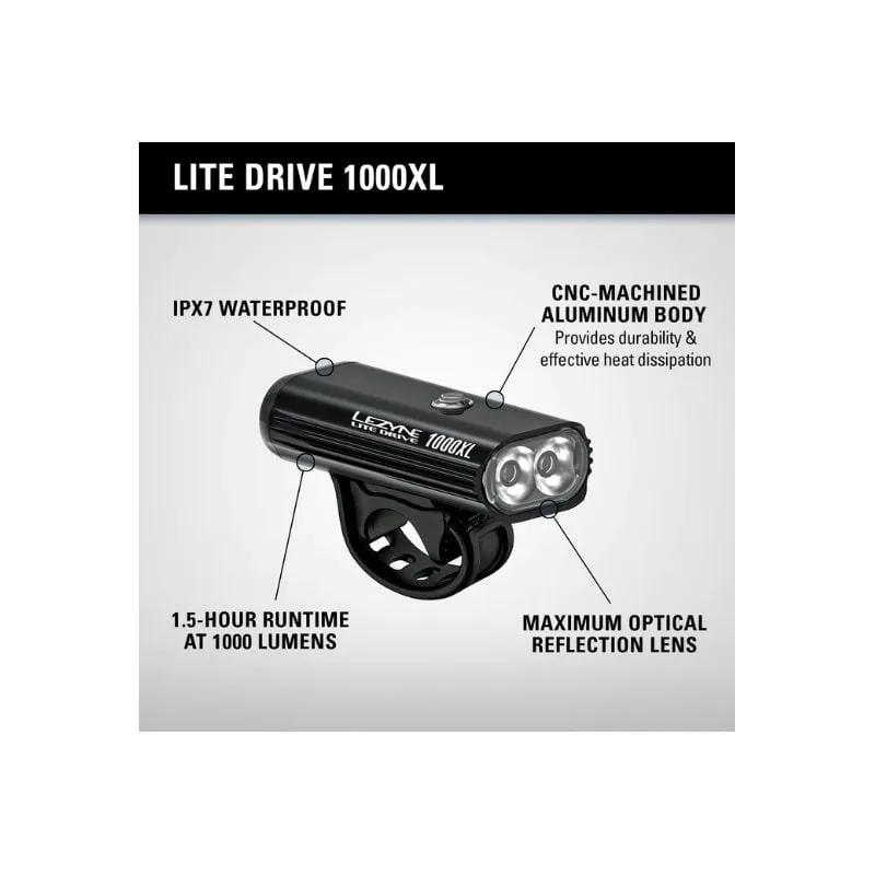 Luz para bicicleta Lezyne LITE DRIVE 1000XL (Polaco)