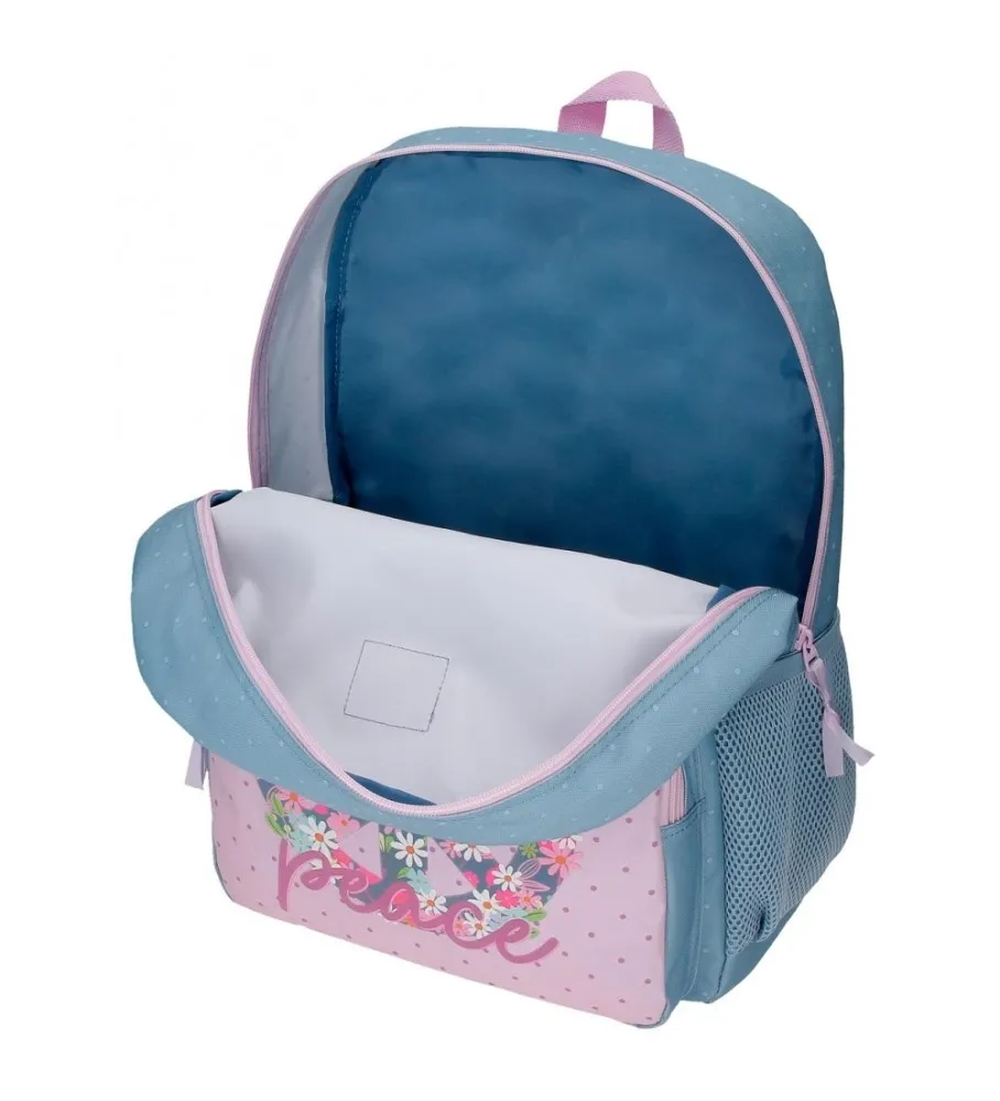 Mochila cm Roll Road Peace adaptable a carro 42 cm azul, rosa