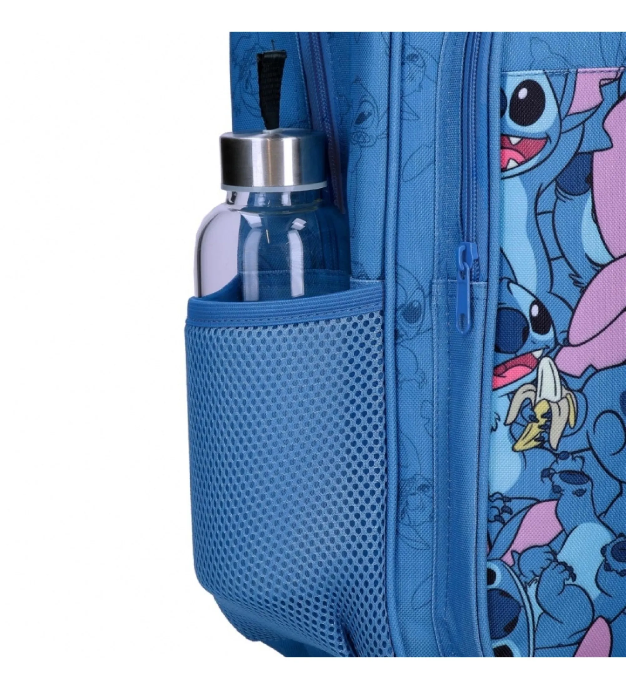 Mochila escolar Happy Stitch dos compartimentos marino