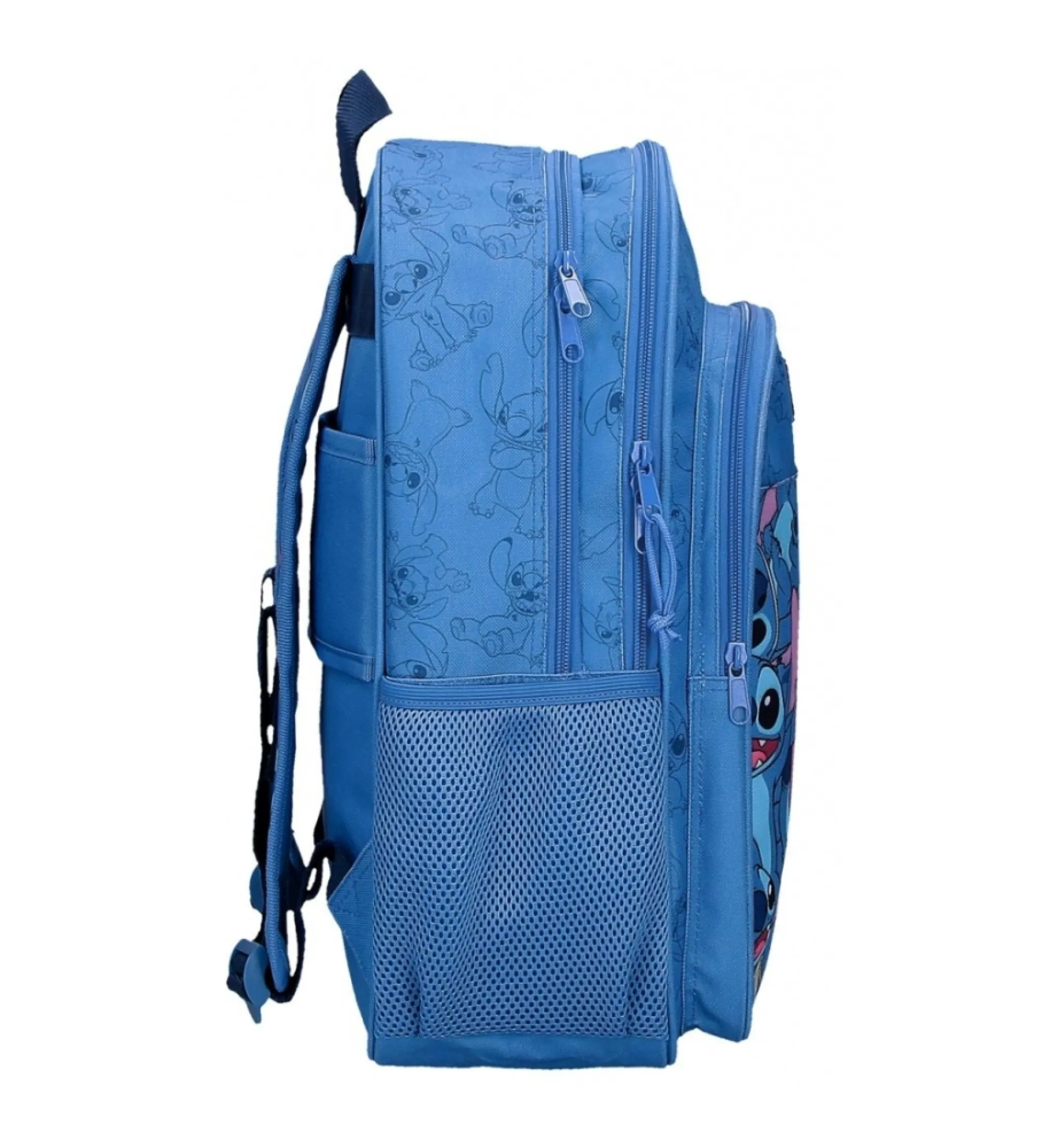Mochila escolar Happy Stitch dos compartimentos marino