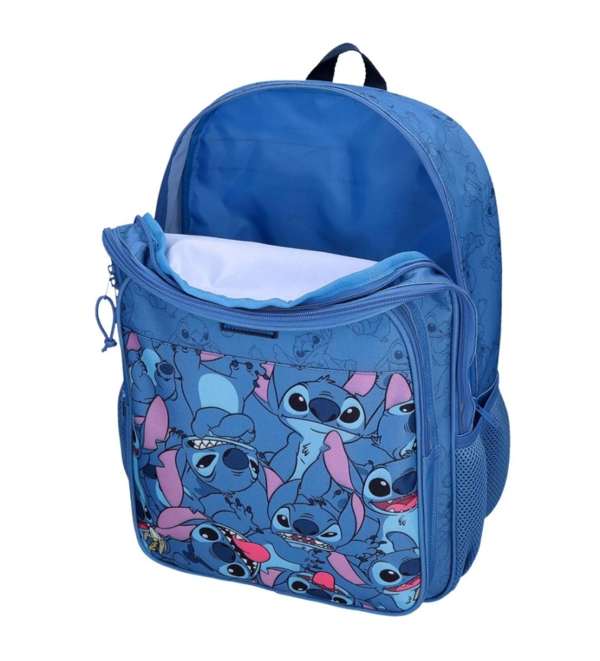 Mochila escolar Happy Stitch dos compartimentos marino