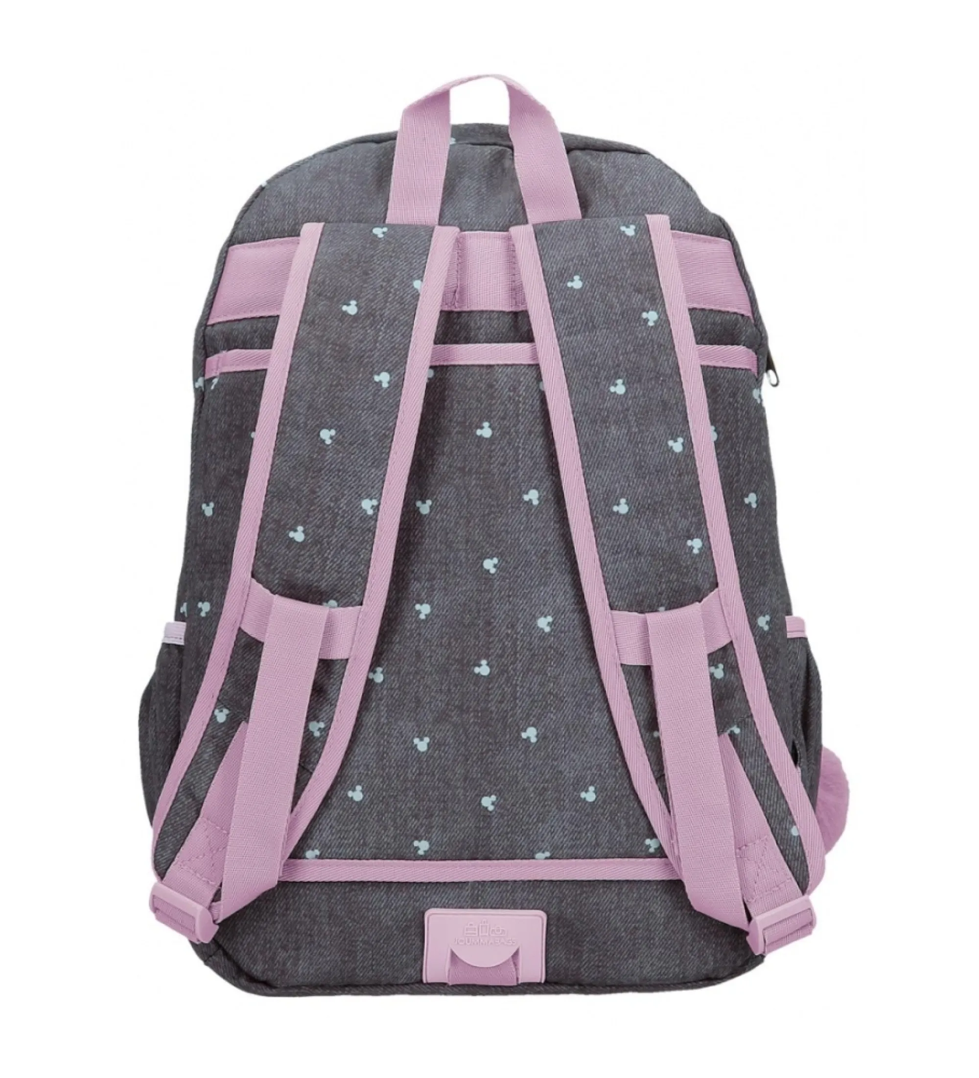 Mochila escolar Mickey studs doble compartimento adaptable a carro antracita