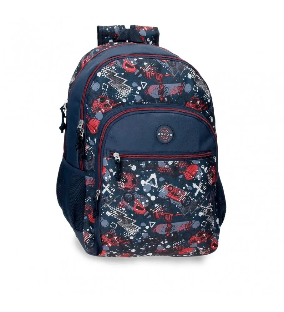 Mochila escolar Movom Free time adaptable dos compartimento 46 cm marino