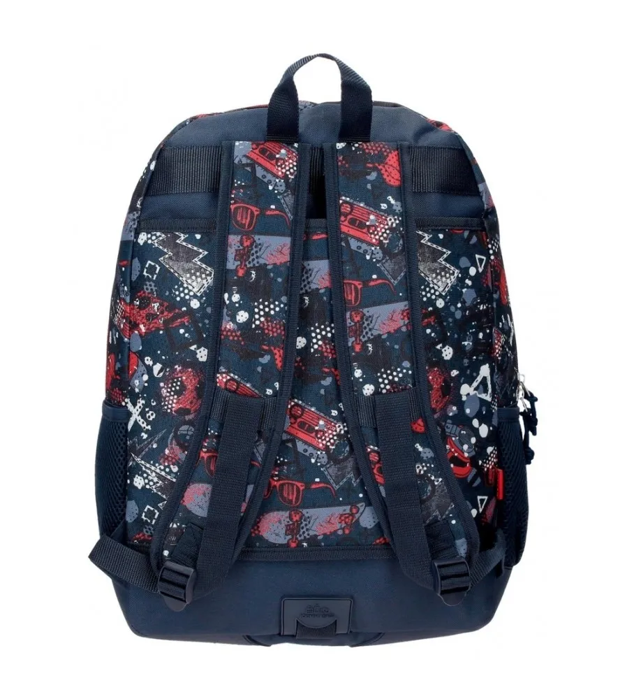 Mochila escolar Movom Free time adaptable dos compartimento 46 cm marino