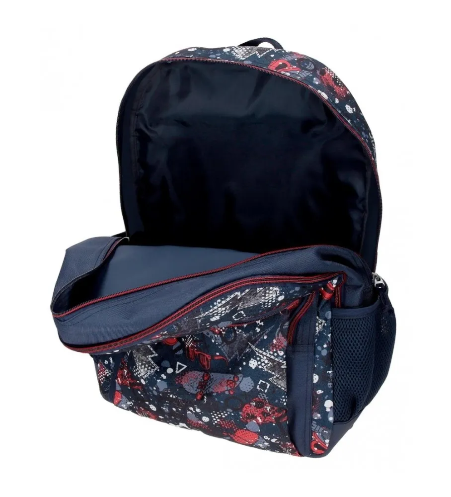 Mochila escolar Movom Free time adaptable dos compartimento 46 cm marino