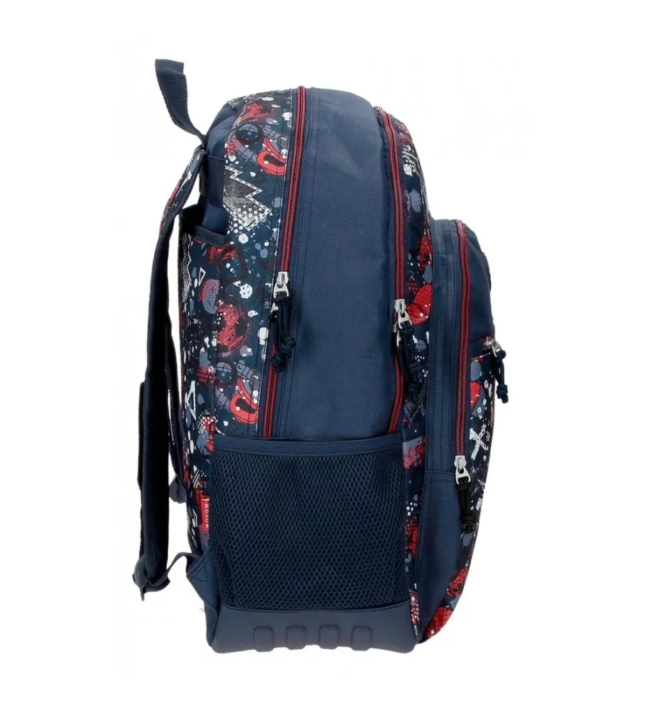 Mochila escolar Movom Free time adaptable dos compartimento 46 cm marino