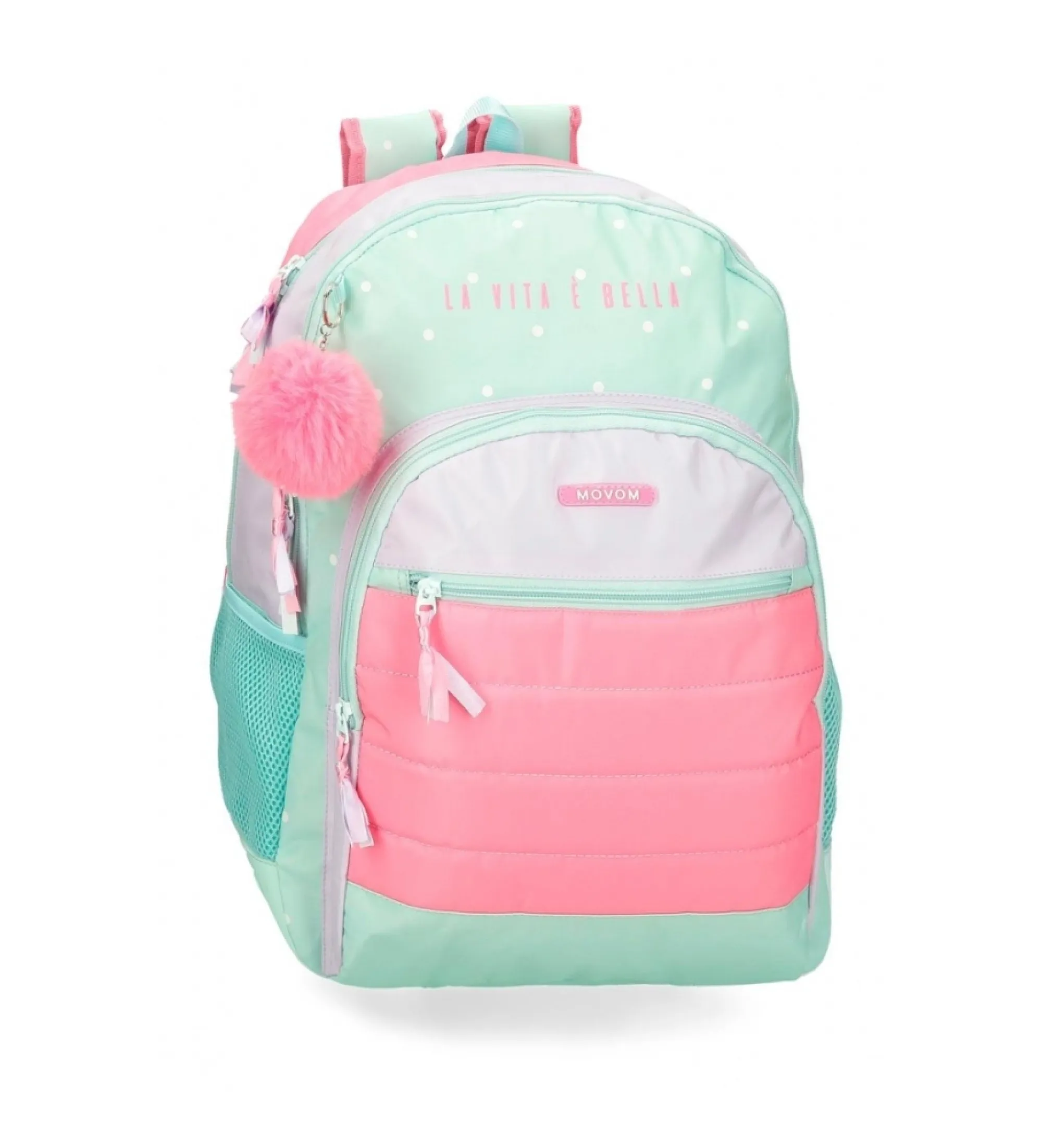 Mochila escolar Movom La vita è Bella dos compartimentos turquesa