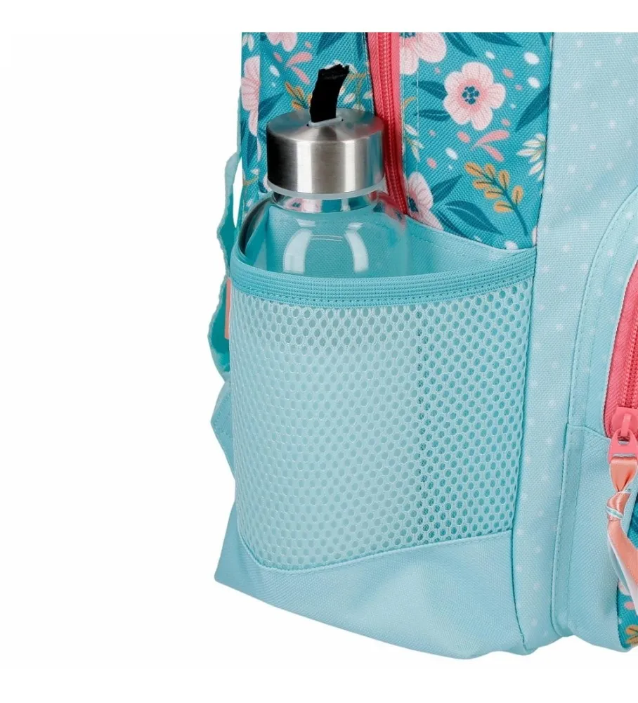 Mochila Escolar Movom Never Stop Dreaming Dos Compartimentos adaptable azul