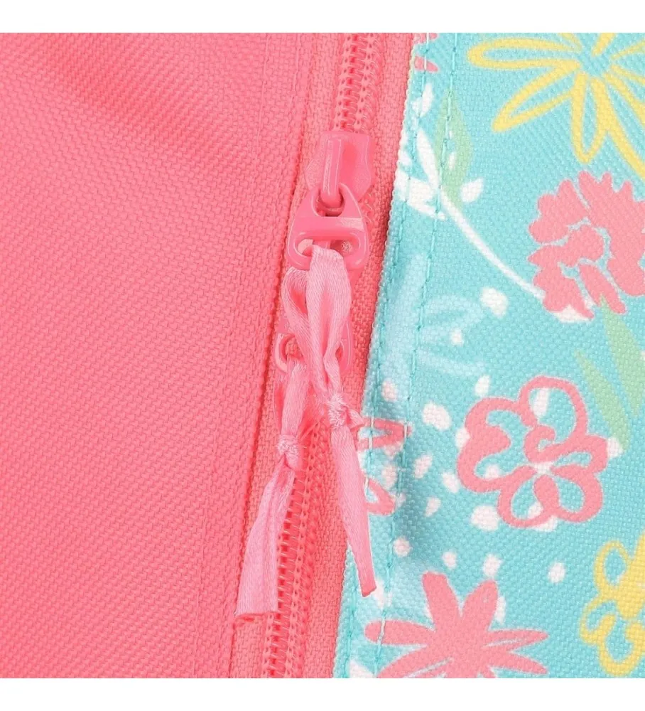 Mochila Escolar Roll Road My little Town Dos Compartimentos con carro rosa