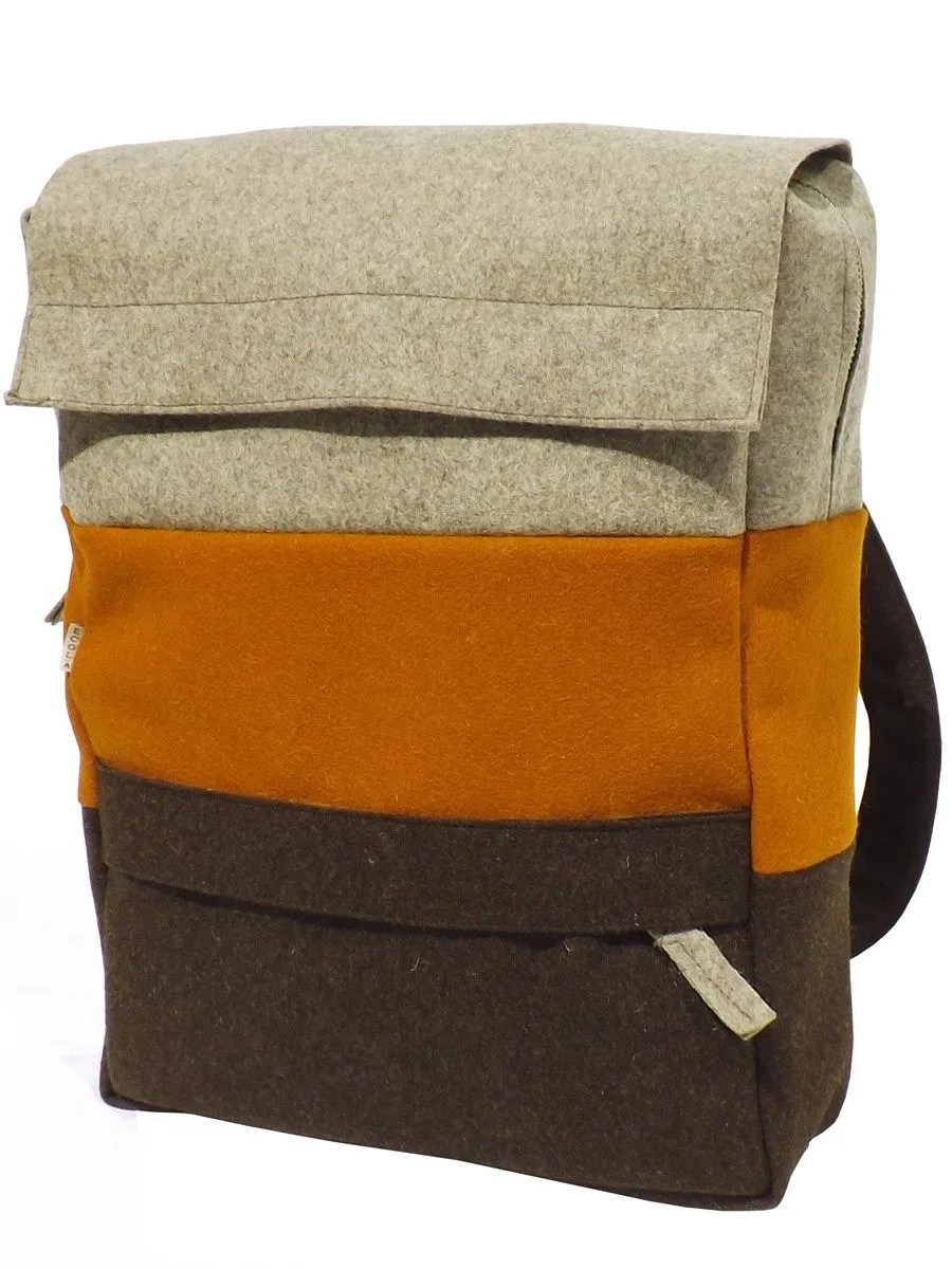 Mochila para portátil de burel de lana ecológica