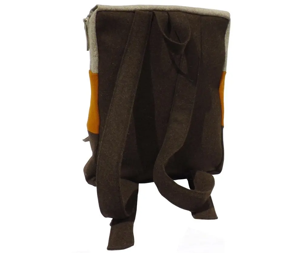 Mochila para portátil de burel de lana ecológica