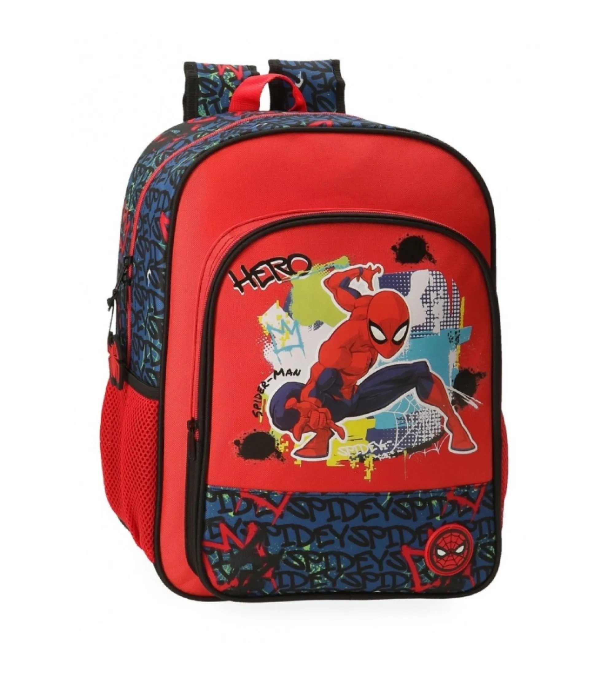 Mochila Spiderman urban dos compartimentos adaptable a carro rojo
