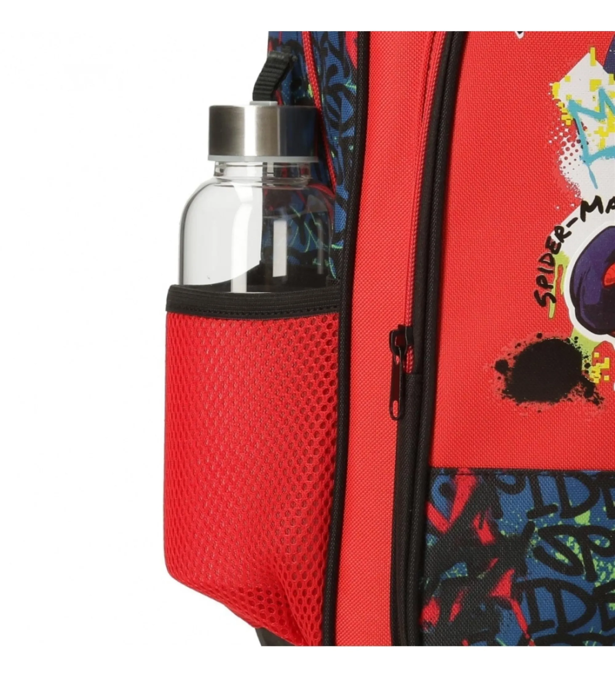 Mochila Spiderman urban dos compartimentos adaptable a carro rojo