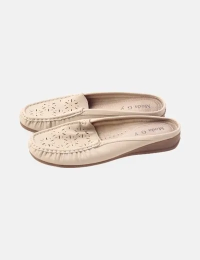Moda gy Zueco beige básico