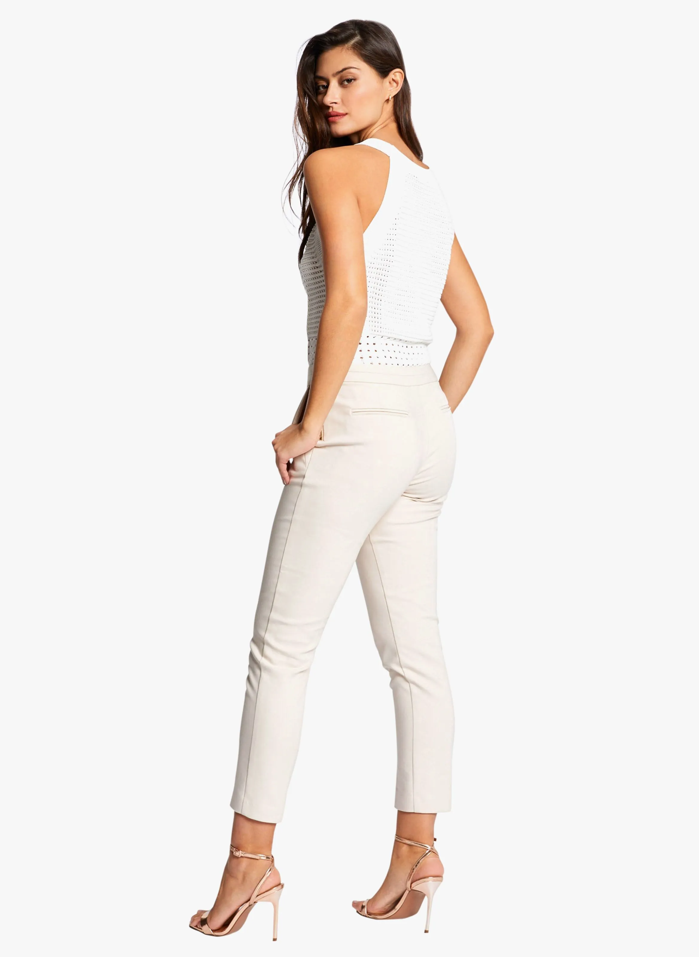 MORGAN PROSY.F  PANTALóN SLIM TOBILLERO EN BEIGE