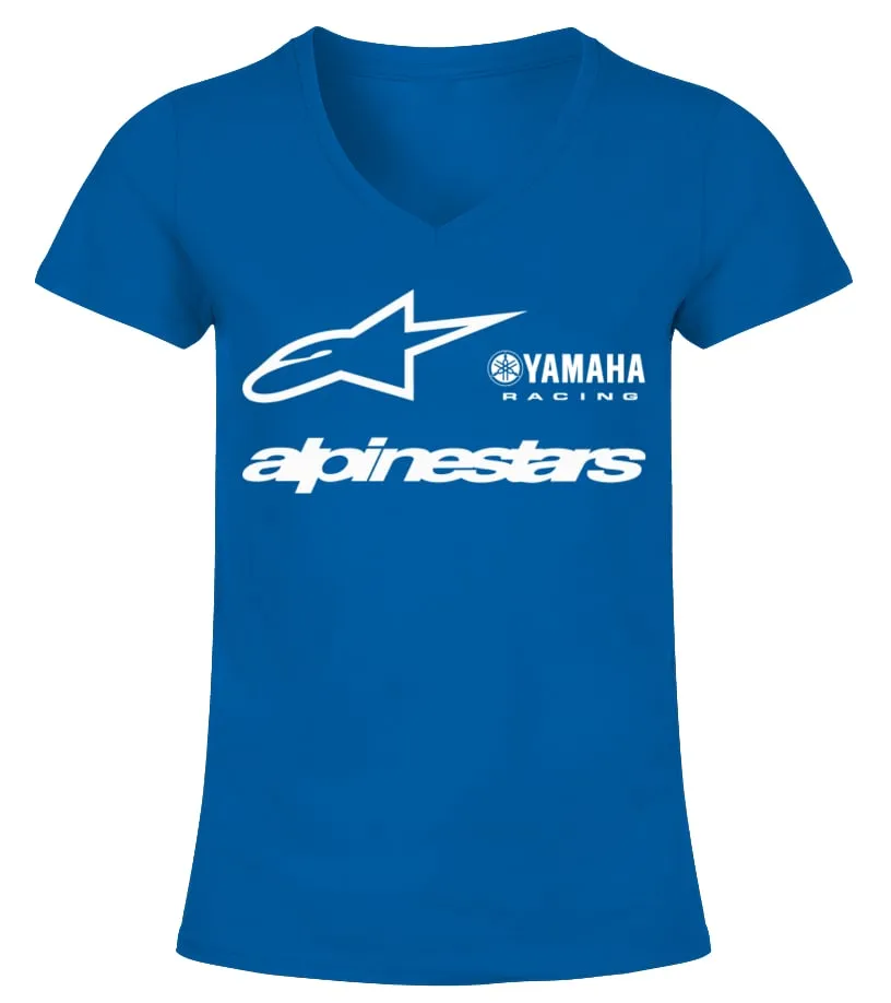 MOTO GP RACING RACER ROSSI VR46 YAMAHA  ALPINESTARS 2 BL CAMISETA CUELLO PICO MUJER