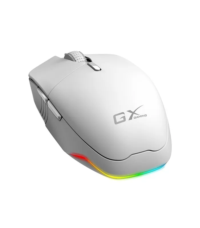 MOUSE GENIUS GX SCORPION M8250 AI DM INALAMBRICO 2.4GHz+BT 5.0 GAMING 3200DPI 6BOTONES RGB RECARGABLE WH BK PC