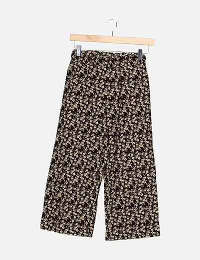 Name it Pantalón negro estampado floral