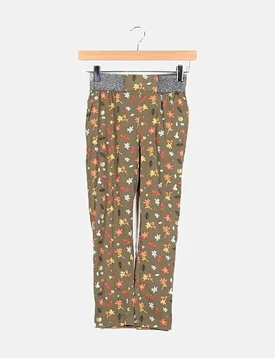Name it Pantalón verde estampado floral