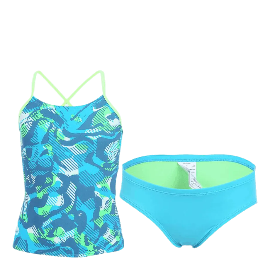 Natación Nike Floral Camo Crossback Tankini Turquoise
